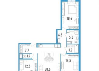 Продается 3-комнатная квартира, 110.5 м2, Санкт-Петербург, муниципальный округ Гавань, бульвар Александра Грина, 2к2