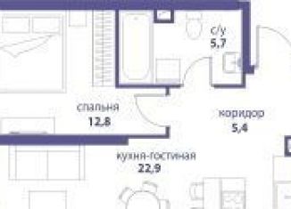 Продажа 1-ком. квартиры, 46.8 м2, Москва