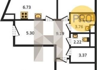 3-комнатная квартира на продажу, 86.4 м2, Казань, Чистопольская улица, 88, ЖК Столичный