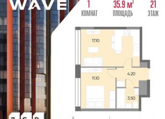 Продажа 1-ком. квартиры, 35.9 м2, Москва, станция Москворечье