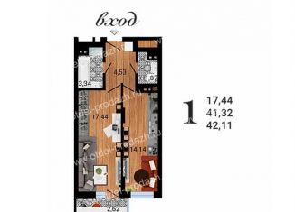 Продам 1-ком. квартиру, 42.1 м2, Воронеж, улица Антонова-Овсеенко, 35С, Коминтерновский район