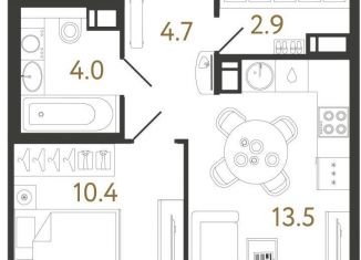 Продажа однокомнатной квартиры, 35.5 м2, Санкт-Петербург, муниципальный округ Шувалово-Озерки