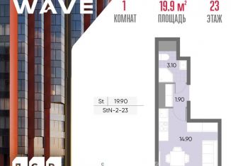 Продажа квартиры студии, 19.9 м2, Москва, станция Москворечье