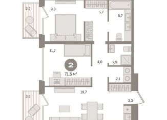 Продам 2-ком. квартиру, 71.5 м2, Москва, Дубининская улица, вл59к2, метро Серпуховская