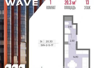 Квартира на продажу студия, 20.3 м2, Москва, метро Борисово