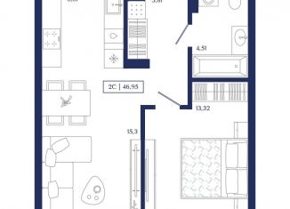 Продам 2-ком. квартиру, 47 м2, Новосибирск, метро Площадь Ленина, улица Семьи Шамшиных, 6/1