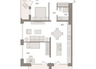 Продается двухкомнатная квартира, 126.6 м2, Москва, Дубининская улица, вл59к2, метро Павелецкая