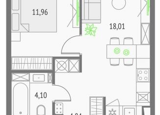 Однокомнатная квартира на продажу, 38.9 м2, Москва, метро Дмитровская