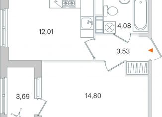 Продается 1-ком. квартира, 36.3 м2, Пушкин