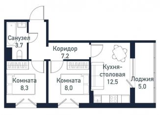 Продаю двухкомнатную квартиру, 42.5 м2, Челябинская область