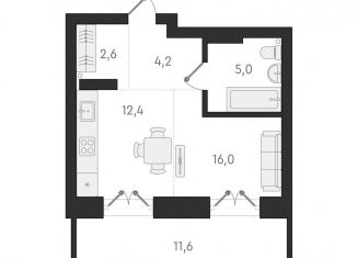 Продается квартира студия, 40.2 м2, Новосибирск, метро Заельцовская