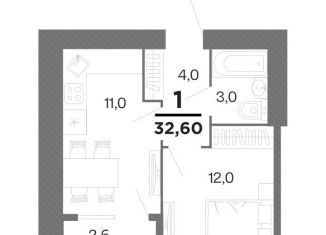 Продаю 1-комнатную квартиру, 31.3 м2, Рязанская область