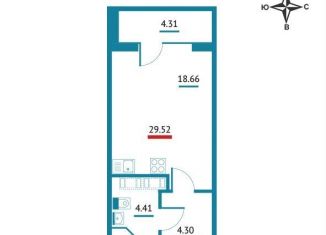 Квартира на продажу студия, 29.5 м2, Мурино