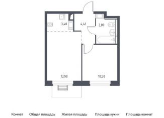 Продается однокомнатная квартира, 36.2 м2, село Ям, жилой комплекс Прибрежный Парк, к6.1