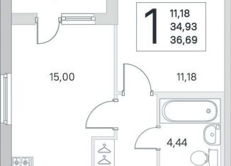 Продажа 1-ком. квартиры, 36.9 м2, городской посёлок Янино-1, Ясная улица, 17к1