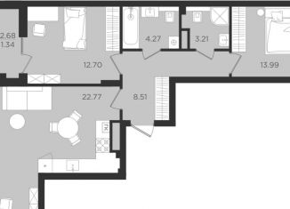 Продаю 2-ком. квартиру, 66.8 м2, Калининград