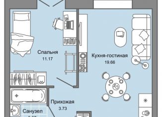 Продаю 2-комнатную квартиру, 39 м2, Ульяновск, жилой комплекс Центрополис, 5, ЖК Центрополис