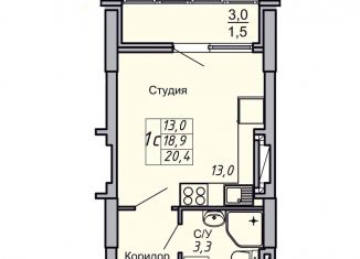 1-комнатная квартира на продажу, 20.4 м2, Волгоград, Кировский район