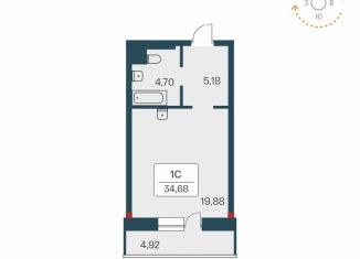 Продажа квартиры студии, 33.8 м2, Новосибирск, улица Зорге, 229/1