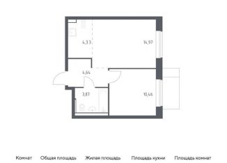 Продам однокомнатную квартиру, 38.3 м2, Московская область, микрорайон Пригород Лесное, к14.2