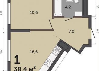 Продажа 1-комнатной квартиры, 38.4 м2, Екатеринбург