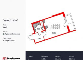 Продаю квартиру студию, 22.7 м2, Ленинградская область