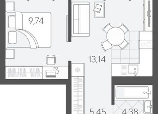 Продажа 1-ком. квартиры, 36 м2, Тюмень, Калининский округ, улица Вадима Бованенко, 11