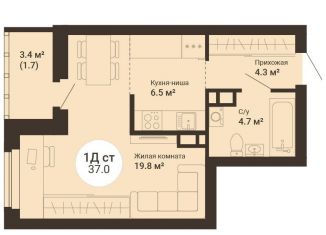 Продается квартира студия, 37 м2, Екатеринбург, ЖК Южный сад