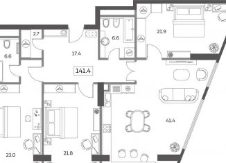 Продажа 4-комнатной квартиры, 143.5 м2, Москва, Мытная улица, 40к1, ЖК Скай Хаус