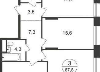 Продажа 3-ком. квартиры, 87.8 м2, Московский, 11-я фаза, к4, ЖК Первый Московский