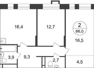 Продаю двухкомнатную квартиру, 66 м2, Москва, 7-я фаза, к2