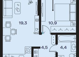 1-ком. квартира на продажу, 39.1 м2, Уфа, Косогорная улица, 183