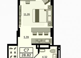 Продается квартира студия, 28 м2, Ростовская область, Пришкольная улица