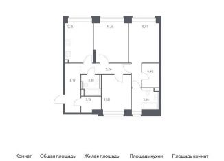 Продажа трехкомнатной квартиры, 84.7 м2, Москва, жилой комплекс Нова, к1, ЗАО