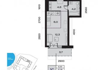 Продается однокомнатная квартира, 28.4 м2, Уфа