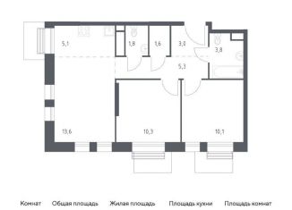 Продаю 2-комнатную квартиру, 54.6 м2, Москва