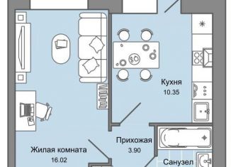 Продаю 1-комнатную квартиру, 36.6 м2, Пермь, улица Дзержинского, 29Б, Дзержинский район