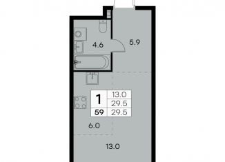 Продажа 1-комнатной квартиры, 29.5 м2, Москва, Куркинское шоссе, 15с2, район Куркино