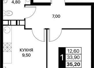 Продается 1-ком. квартира, 35.2 м2, Ростовская область