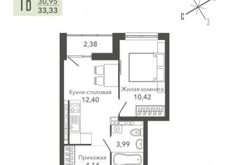 Продаю 1-ком. квартиру, 33.3 м2, Верхняя Пышма