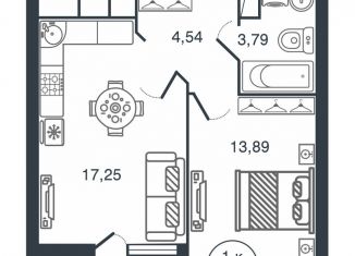 Продам однокомнатную квартиру, 43.2 м2, Тверь