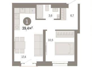 Продаю однокомнатную квартиру, 39.4 м2, Москва