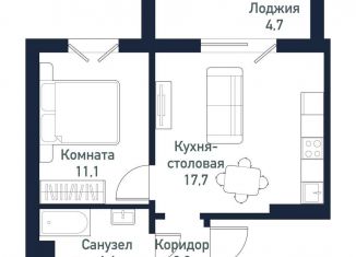 Продаю 1-комнатную квартиру, 35.3 м2, Челябинская область