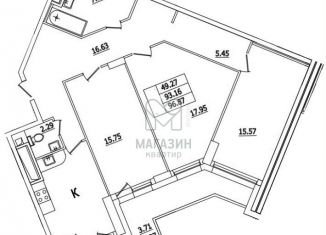 Продаю 3-комнатную квартиру, 96.9 м2, Санкт-Петербург, улица Кустодиева, 7к1, ЖК Байрон