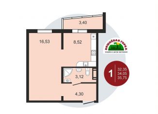 Продаю 1-комнатную квартиру, 35.9 м2, Челябинская область