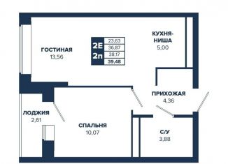 Продажа 2-комнатной квартиры, 38.2 м2, Екатеринбург, метро Ботаническая, улица Щербакова, 152/2