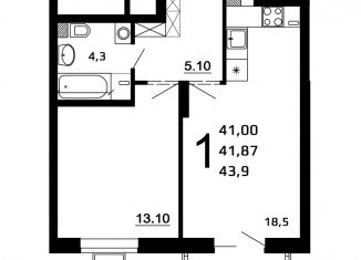 Продается 1-ком. квартира, 41.9 м2, Нижний Новгород