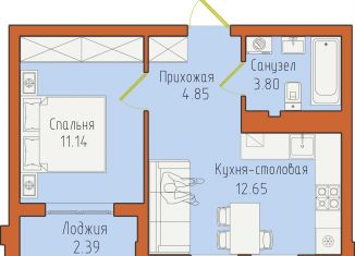 1-ком. квартира на продажу, 34.8 м2, Калининградская область