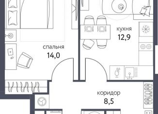 Однокомнатная квартира на продажу, 39.6 м2, Москва, район Метрогородок, Тагильская улица, 4В