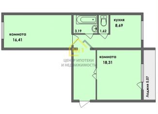 Продажа двухкомнатной квартиры, 52.2 м2, Челябинск, улица Курчатова, 1